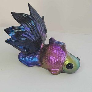Puffy Goldfish Water Aquarium Fish Bug Eyed Fan Tail Home Decor Glitter